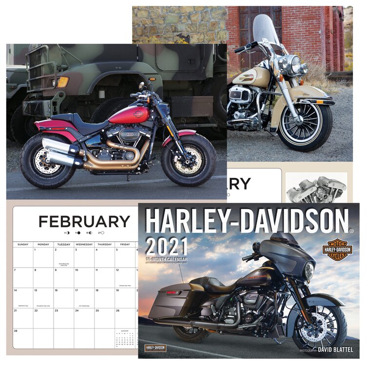 Winston Brands 16 Month 2021 Harley Davidson Motorcycles Wall Calendar